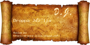 Droppa Júlia névjegykártya